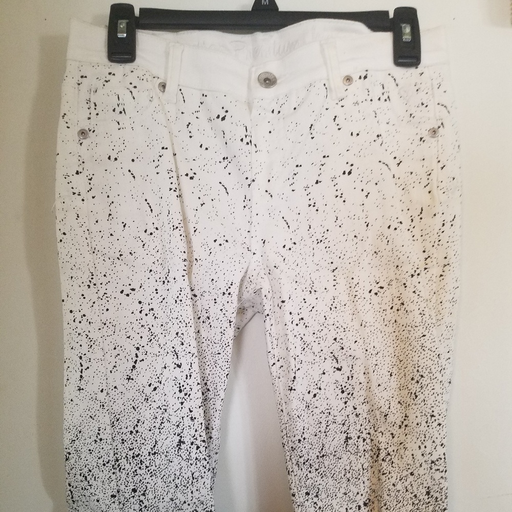 Splatter print jeans